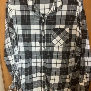 Old navy flannel tunic button up shirt